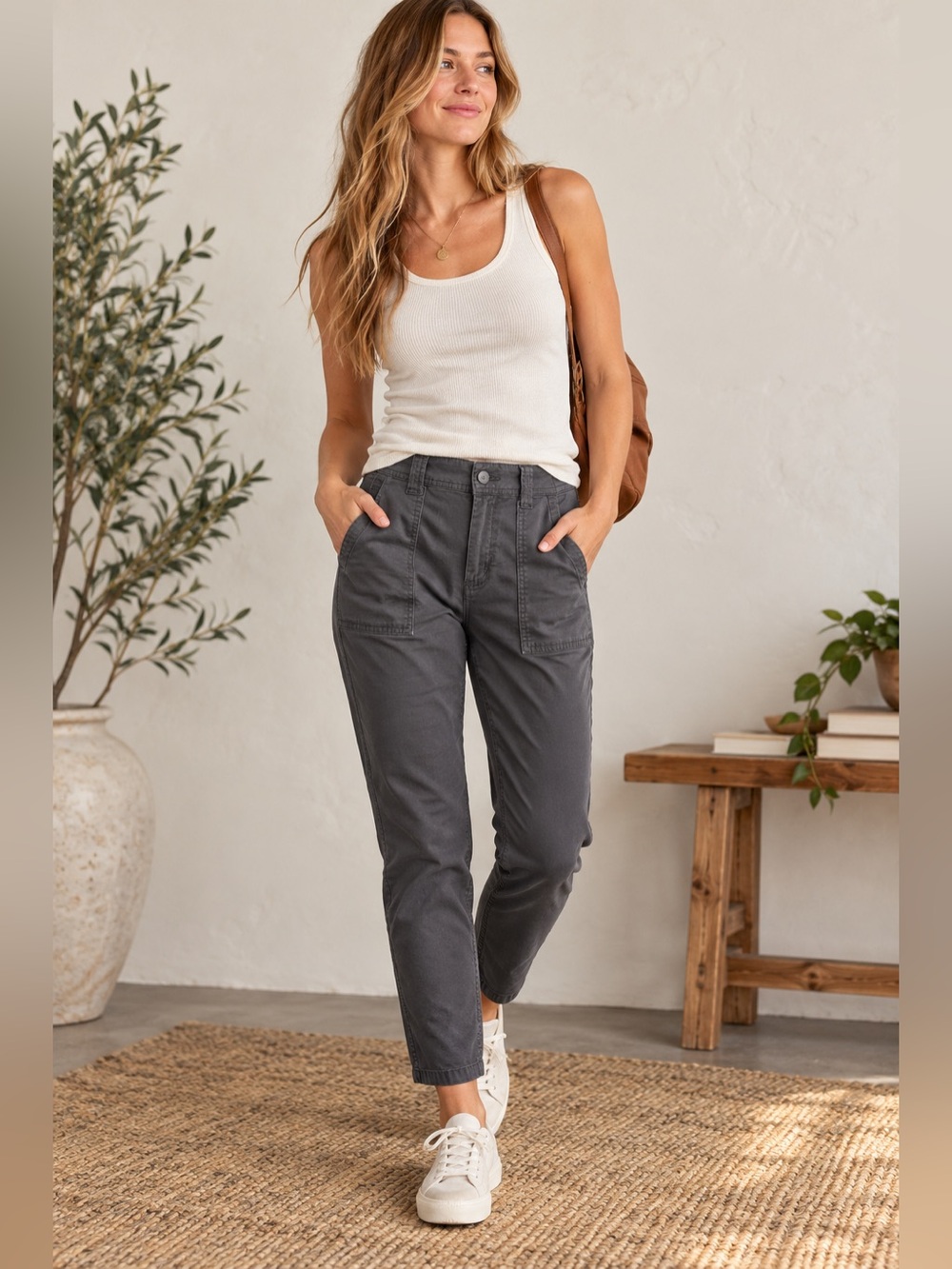 Toad & Co Earthworks Ankle Pants Gray Utility Outdoor Hiking Casual Size 2